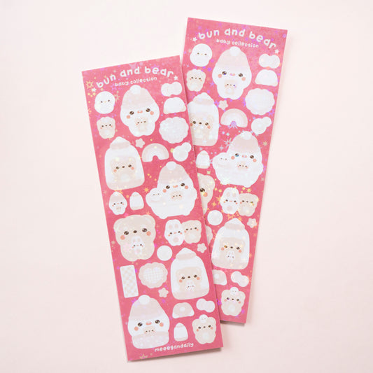 Mochi Bun & Bear Baby Holo Sticker Sheet
