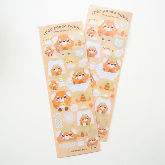 Red Panda Baby Boi Holo Sticker Sheet